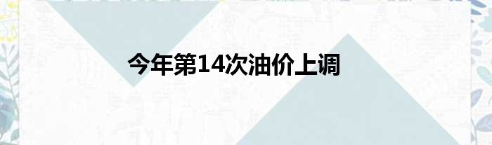 今年第14次油价上调