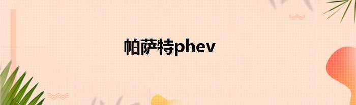 帕萨特phev