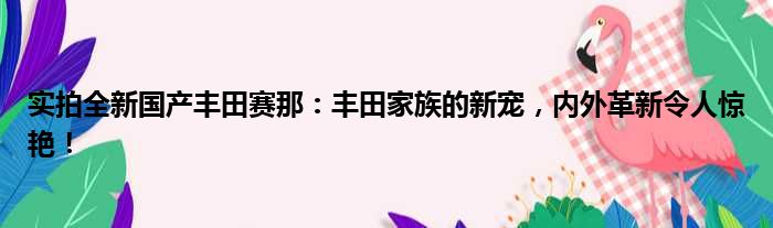 实拍全新国产丰田赛那：丰田家族的新宠，内外革新令人惊艳！