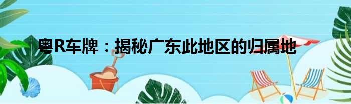 粤R车牌：揭秘广东此地区的归属地