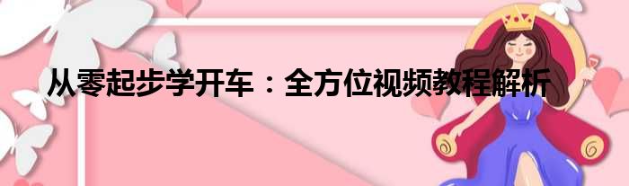 从零起步学开车：全方位视频教程解析