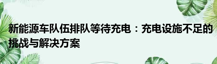 新能源车队伍排队等待充电：充电设施不足的挑战与解决方案